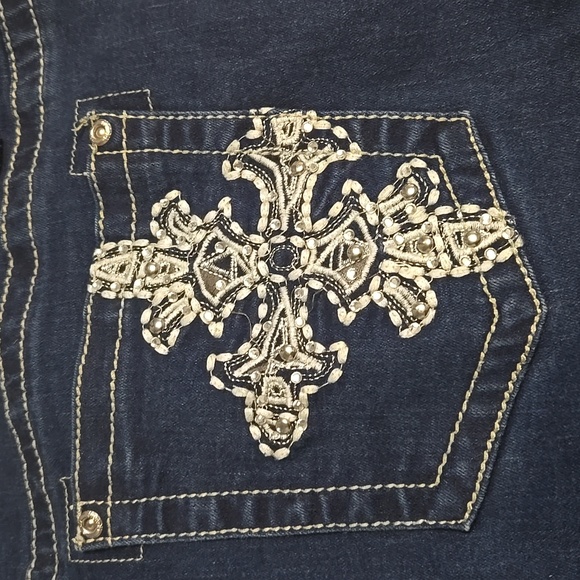 Revolt size 16 boot cut jeans embellished pockets - Picture 2 of 5